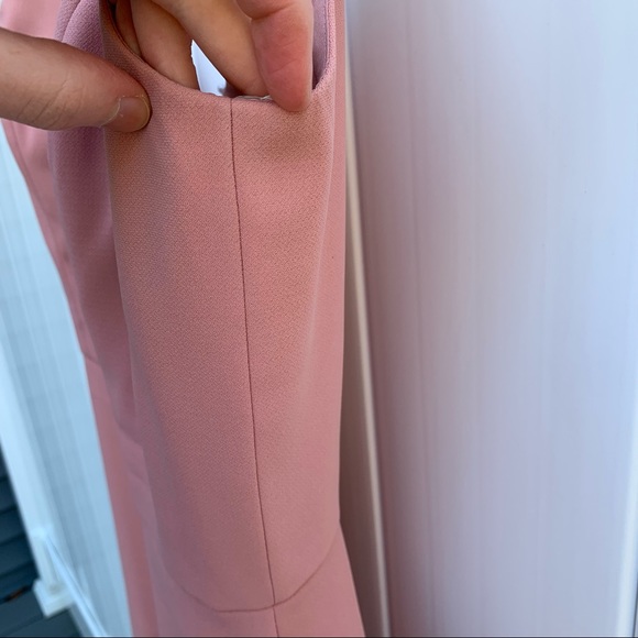 LELA ROSE | 14 | high slit v neck sleeveless gown w/ pearl details at neckline - Picture 6 of 11